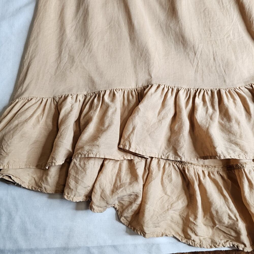 Zara Collection Ruffle Hem Maxi Skirt Caramel Brown Boho size Midium Festival - Picture 3 of 8
